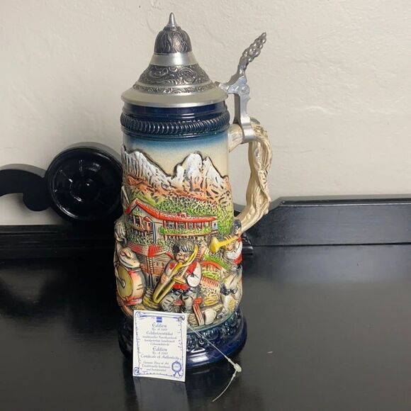 VINTAGE KING EDITION NO. A3991 HANDMADE/HANDPAINTED BEER STEIN - Picture 1 of 12